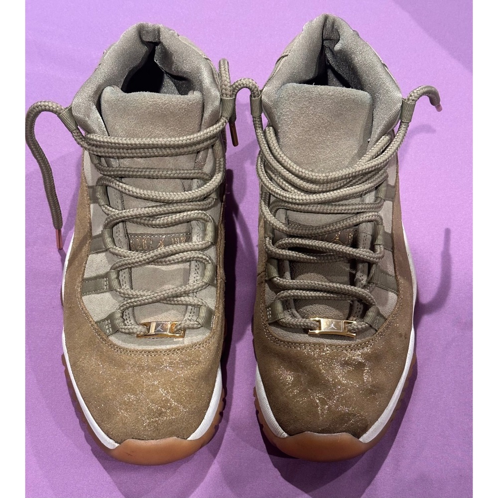 Nike Air Jordan 11 Retro Neutral Olive Rose Gold AR0715-200 Womens 10.5 Lux